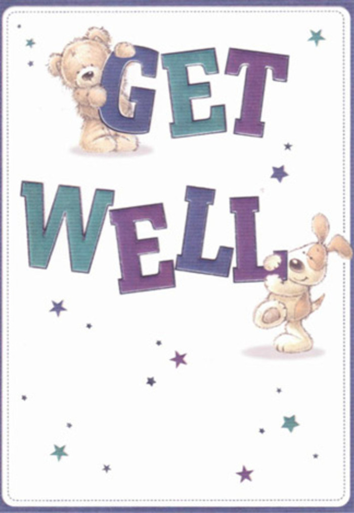 Beneath the leafy canopies and friendly faces of Merton, this beautifully illustrated get well card offers a visual embrace custom-made for moments of healing. The centerpiece features an adorably plump teddy bear, its fur rendered in shades of caramel and soft biscuit, gently grasping the playful letters of 'GET.' Opposite, nestled into the curve of the word 'WELL,' an expressive, floppy-eared puppy with puffy cheeks exudes empathy and youthful cheer. Surrounding the duo, a constellation of whimsical stars dances across the canvas in lively blues and violets-a playful parallel to the spirited energy found at Merton Abbey Mills or along nearby trails. The hand-drawn, oversized lettering-painted in gradients of purple and turquoise-feels bold yet reassuring, its joyful style grounding the entire composition. Crisp white space on the card breathes lightness into the scene, much like the open air on a morning walk through Cannon Hill Common. As an experienced Merton florist, I see in this artwork the same loving precision and heartfelt intent that go into every bouquet crafted and hand-delivered across our neighbourhoods. The card's warmth and cheerfulness make it perfect for sending support and optimism to friends and neighbours alike.